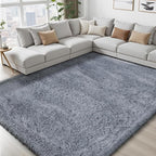 Area Rug for Living Room Bedroom: 8x10 Grey Soft Fluffy Shag Upgrade Non-Slip - Image 7