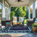 GENIMO 9 ' x 12 ' Outdoor Rug for Patio, Waterproof Indoor Outdoor Plastic - Image 2