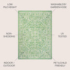 JONATHAN Y Boho Medallion Indoor Outdoor Area Rug 5X8 Cream/Green, Malta - Image 3