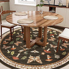 Mushroom Insect 7ft Round Rug Washable Non-Slip Soft Ultra-Thin Large Boho - Image 2