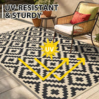 Smiry Waterproof Outdoor Rug 10X14 ft, Reversible Plastic Straw Patio Camping - Image 5