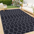 Smiry Outdoor Rug 9x12 ft, Waterproof Reversible Plastic Straw Rugs, Boho by Smiry
