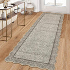 GarveeHome Scalloped Washable Runner Rug 2x8 Runner Modern Non Slip Kitchen - Image 2