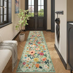 DUKINO 2.6x12 Kitchen Runner Rug, Lightweight Floral Washable Rug - Image 6