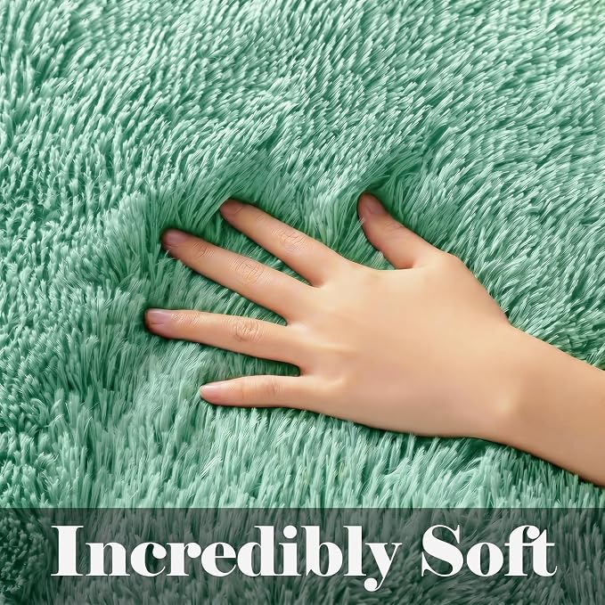 ONASAR Sage Green Round Area Rug 4ft, Fluffy Soft Bedroom Circle Rugs - Image 4