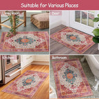 Moynesa Ultra-Thin Washable Pink Area Rug - Image 6