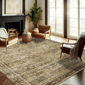CHAMPLANT Area Rug 4x6 Washable Rug Brown Vintage Traditional Floor Cover by CHAMPLANT