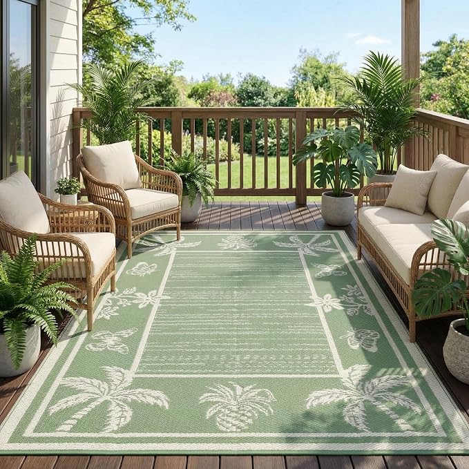 Garvee Outdoor Rug 5x8 Waterproof by Garvee