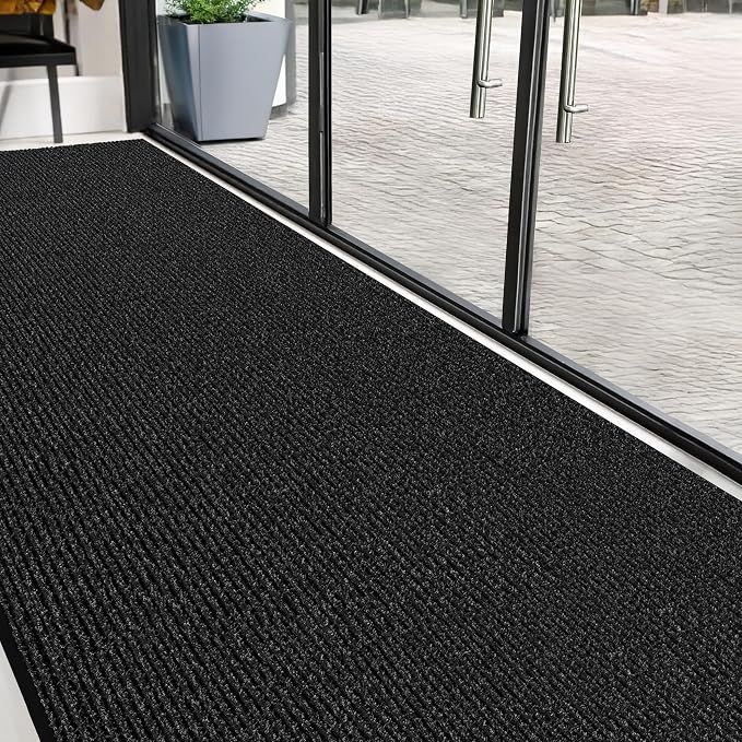 Commercial Door Mat 4'x16' Charcoal, Heavy Duty Industrial Floor Mat by Unknown