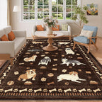 DUKINO 5x7 Rug for Living Room, Lightweight Animal Dog Print Washable Area Rug - Image 9