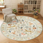 DUKINO 6ft Round Rug for Bedroom, Animal Print Washable Circle Rug - Image 3