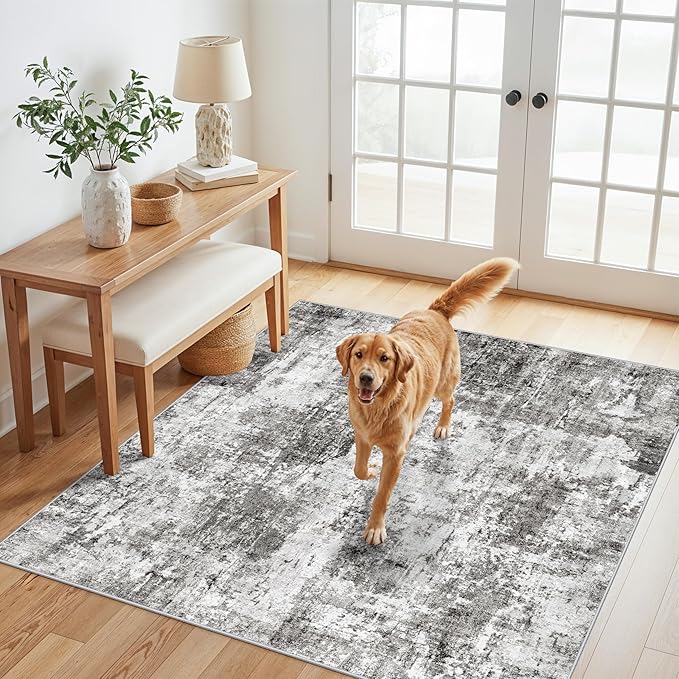 5x5 Square Entryway Rug Washable – Non-Slip Small Area Rug by ZHXXUJ