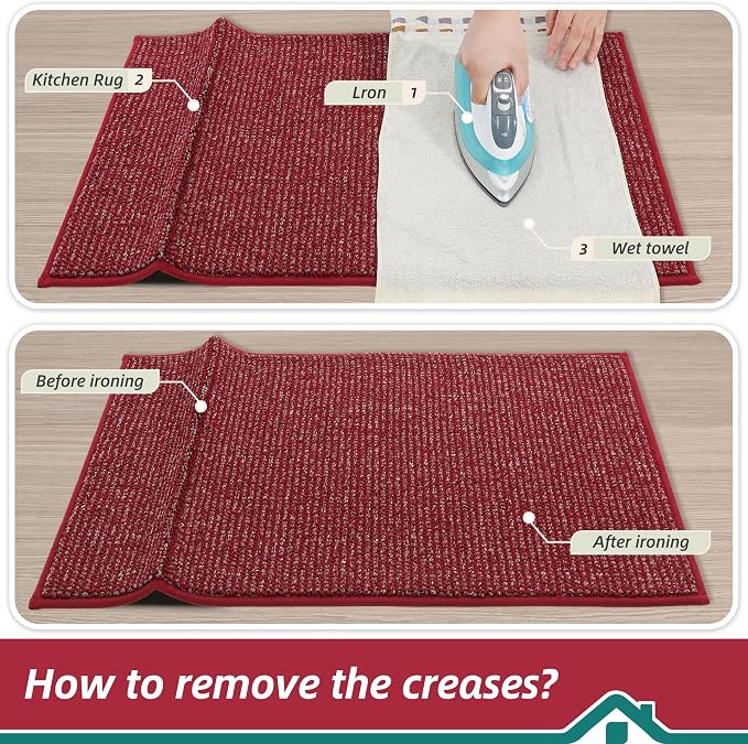 BEQHAUSE Kitchen Rugs and Mats 2PCS, Non-Slip Kitchen Mats - Image 9