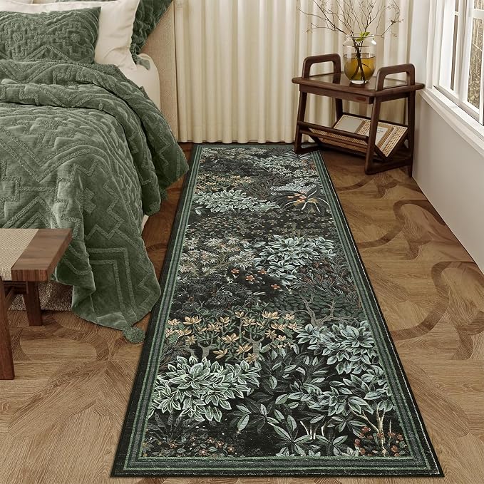 GarveeHome Forest Runner Rug, Botanical Low Pile Non Slip Stain Resistance - Image 8