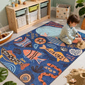 jinchan 5x7 Coastal Area Rug Kids Washable Fun Rug Colorful Ocean Fish Indoor by JINCHAN