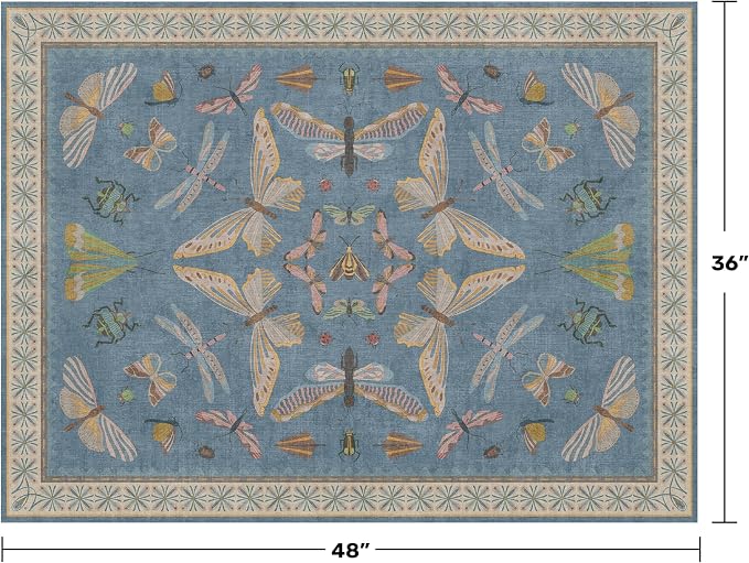 Hazo Haus Washable Blue Rugs for Bedroom Bedside - Image 2