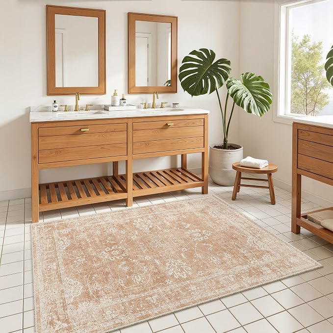 Madane 3x5 Area Rugs for Entryway, Washable Vintage Low Pile Non-Slip Throw - Image 3