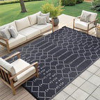 Smiry Outdoor Rug 9x12 ft, Waterproof Reversible Plastic Straw Rugs, Boho - Image 7