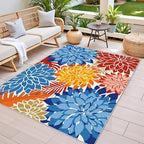 Colorful 3x5 Washable Rug for Living Room Tropical Botanical Modern Floral - Image 2