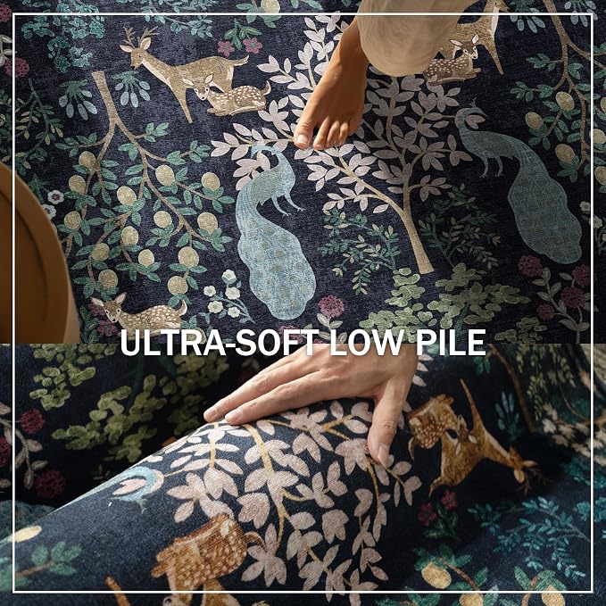 Washable Area Rugs for Living Room: 5x7 Bedroom Rug Vintage Area Rug Stain - Image 5