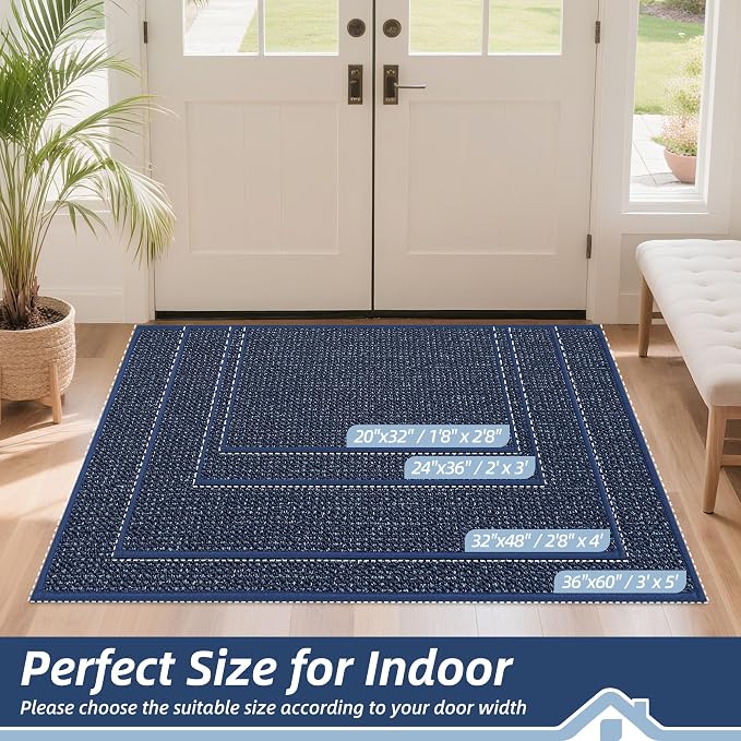 BEQHAUSE Dirt Trapper Door Mat 20" x 32", Non-Slip Washable Doormats Entrance - Image 2
