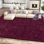 5x7 Burgundy Area Rugs for Living Room, Fluffy Shag Rug for Bedroom Kids - Image 2