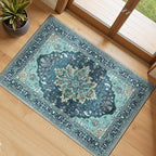 RELEANY Area Rugs Small 2'x3' Washable Non-Slip, Floral Vintage Distress by RELEANY