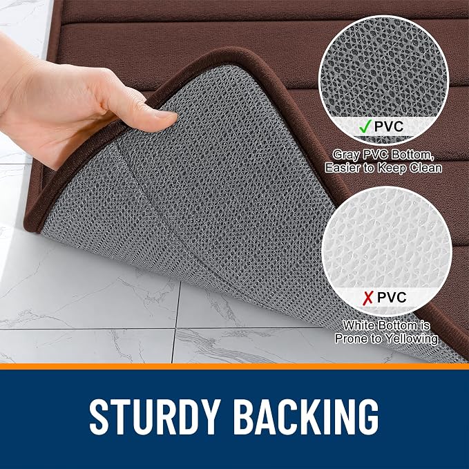 OLANLY Memory Foam Long Bathroom Rugs Runner 47x20, Super Soft Absorbent Bath - Image 7