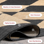 Nuloom Outdoor Performance Collection Sabina Dark Grey/Ivory, High Traffic - Image 7