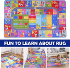 Kids Rug for Playroom Classroom, ABC Alphabet Numbers Play Toddlers Rugs - Image 4