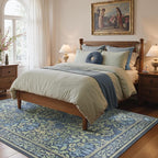 GENIMO 5x7 Washable Area Rug, Non-Slip Vintage Boho Floral Carpet, Soft - Image 4