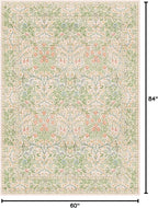 Hazo Haus Beige Green Bedroom Rug 5x7 Area Rug - Image 2