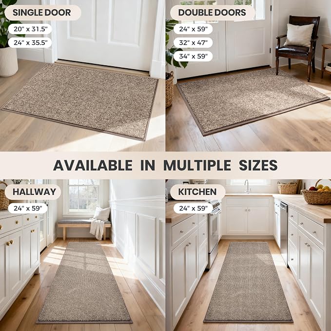 PURRUGS Dirt Trapping Door Mat 24" x 35.5", Non-Slip Machine Washable Entry Rug - Image 9