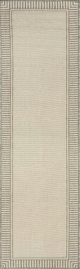 Nuloom Asha Light Grey/Ivory, Striped Border, Soft and Cozy, High Traffic - Image 3