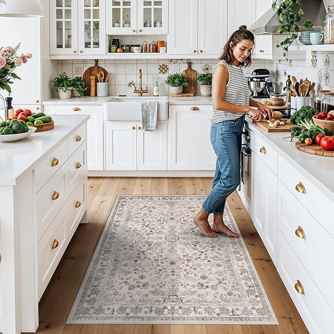 3x5 Kitchen Rug Washable Non-Slip, Soft Low-Pile Thin Door Mat - Image 3