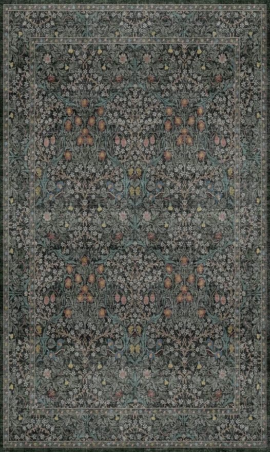 Vintage Floral Dark Green 3x5 Area Rugs - Image 10