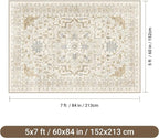 befbee 5x7 Area Rug for Living Rooms, Stain Resistant Neutral Washable Rugs for - Image 2