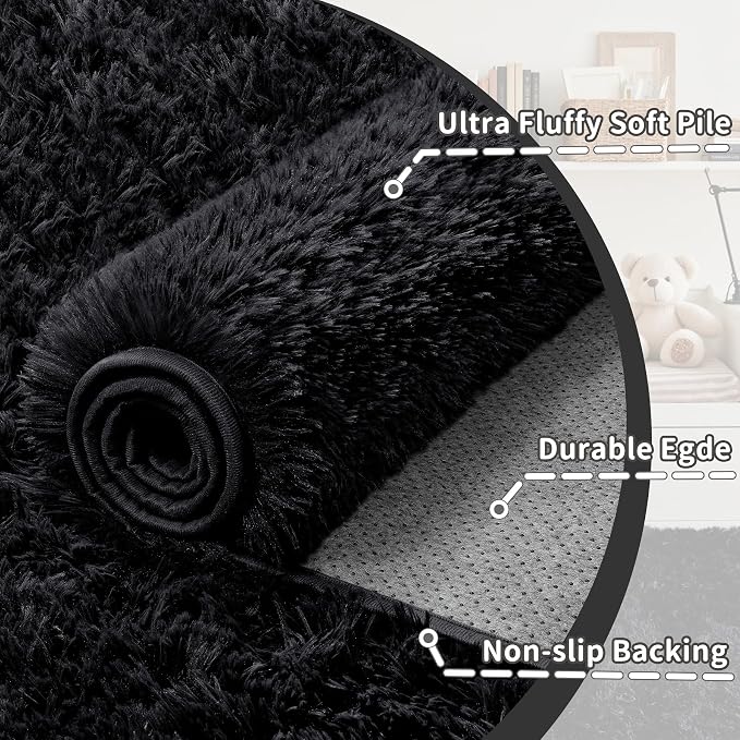 5x7 Area Rug for Living Room: Ultra Soft Fluffy Rug Modern Large Thicked Shag - Image 7
