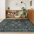 Vintage 4x6 Washable Entryway Rug, Non-Slip Low Pile Stain Resistant Carpet by HazoHaus