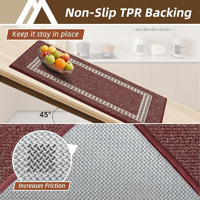 COSY HOMEER Kitchen Rugs Non-Slip 20x30/20x48 Inch Thick Polypropylene Standing - Image 3