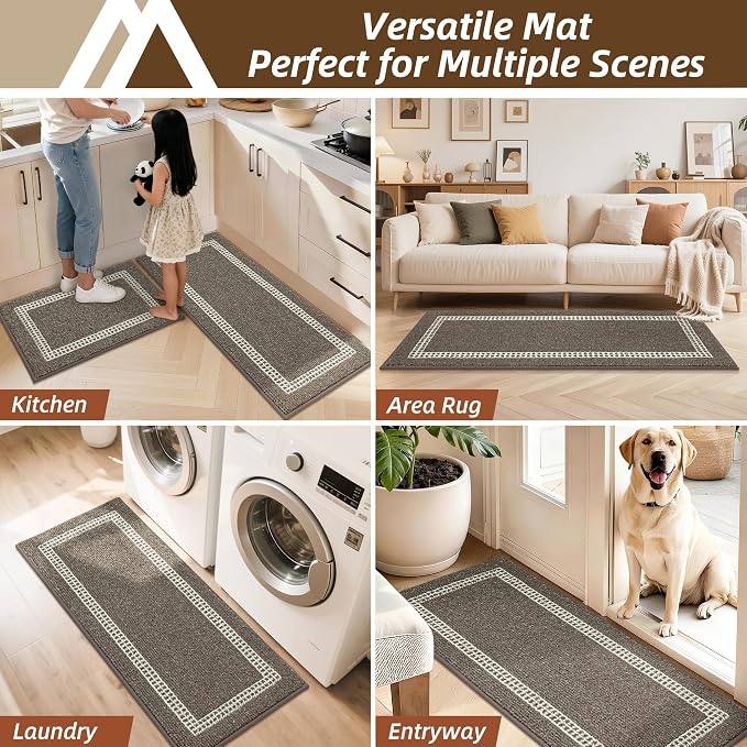 COSY HOMEER Kitchen Rugs Sets 2PCS, Non-Slip Washable Kitchen Mats - Image 7