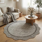 GarveeHome Scalloped Round Area Rugs, Washable Small Round Rug 3 ft Non-Slip by GarveeHome