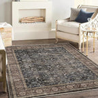 CHAMPLANT Washable Area Rug 3'x5' Vintage Traditional Floor Cover Foldable Thin - Image 2