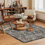 Washable Area Rug 5' x 7' Vintage Traditional Persian Mat - Image 2