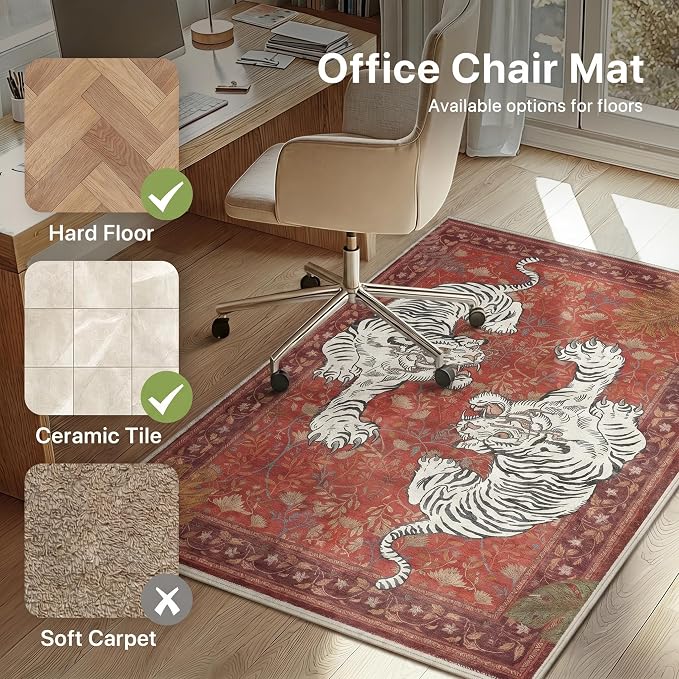 48"x72" Office Chair Mat for Hardwood Tile Floor, Under Desk Carpet Protector - Image 3
