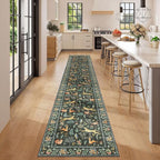 DUKINO 2x12 Washable Runner Rug, Ultra Soft Vintage Animal Runner Rug - Image 3