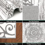 HEBE Area Rugs for Living Room 5'x7', Washable Non Slip Boho Bedroom Rug - Image 3