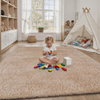 Area Rug for Living Room Bedroom: 6x9 Camel Soft Fluffy Shag Upgrade Non-Slip - Image 4