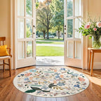 Washable Floral Round Rugs for Bedroom - Image 3