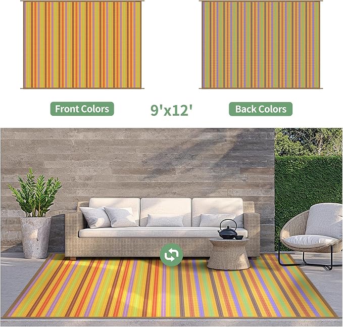 GENIMO Outdoor Rug for Patio Clearance, Lightweight Waterproof RV Camping Mat - Image 5